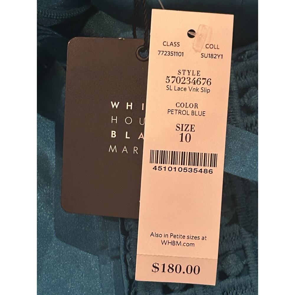 NWT White House Black Market Teal Lace Sheath Cocktail Dress size 10 - Picture 4 of 5